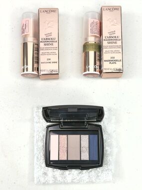 LANCOME L'Absolu Mademoiselle Shine Lipstick & Eye Palette Set NEW